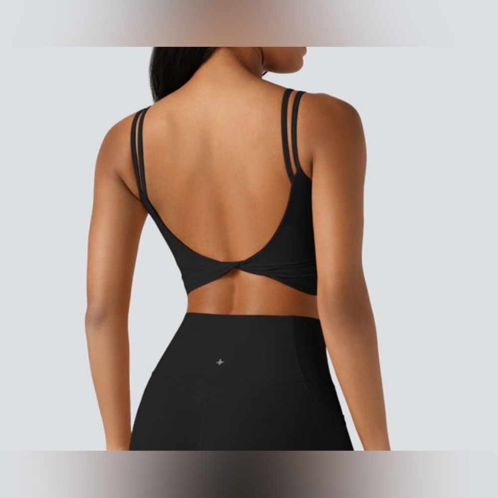HALARA Black Twist-Back Ultra Sculpt Bralette NWT